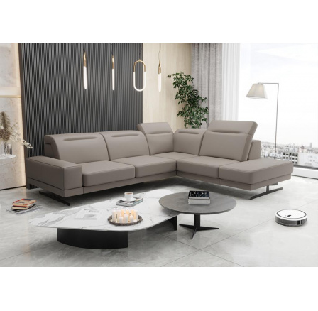 Rohová kožená sedací soupravaFIORE 265x220 cm - přírodní kůže - volitelná barva, pravá Rohová kožená sedací soupravaFIORE 265x220 cm - přírodní kůže - volitelná barva, pravá