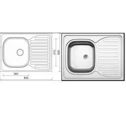 Kuchyňský dřez celoplošný otočný SINKS CLP-D 80x60 cm