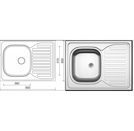 Kuchyňský dřez celoplošný otočný SINKS CLP-D 80x60 cm