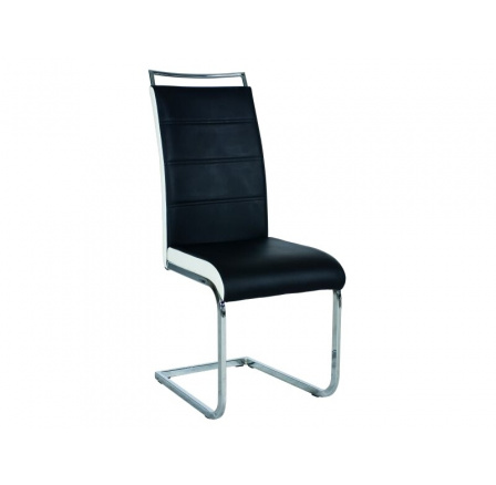Jídelní židle H-441, chrom/černá/bílá ekokůže