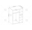 Šatní skříň Elena 3D se zrcadlem, bílý mat