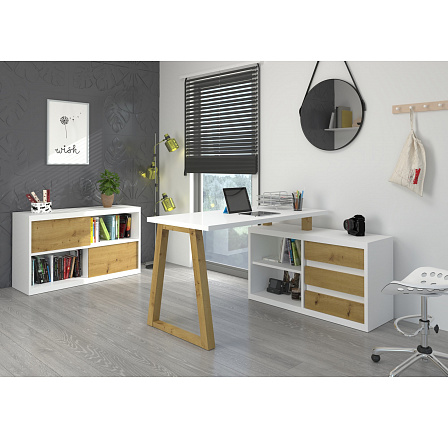 Rohový stůl IWO II Artisan+White