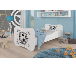 Dětská postel GONZALO s matrací, 160x80 cm, Bílá/Ball