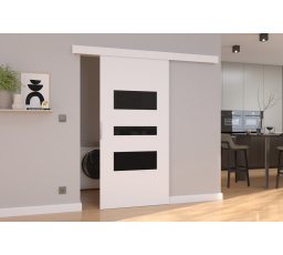 Posuvné dveře na stěnu CENTO 86 White+Black Lacobel