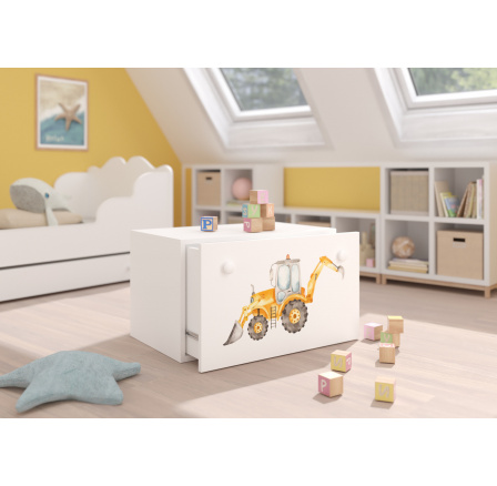 Truhla na hračky INGA White+Digger