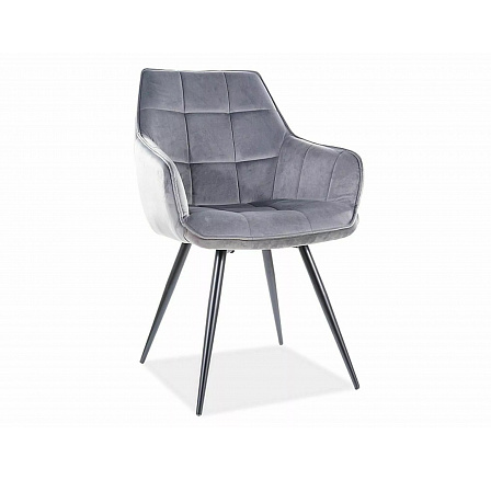 Jídelní židle LILIA VELVET, Šedý Bluvel 14/černá
