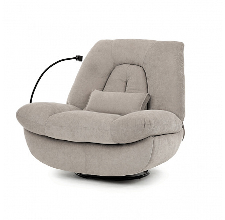 Polohovací křeslo, elektrické zabudované ovládání, béžová, látka, TV-7089 LAN2