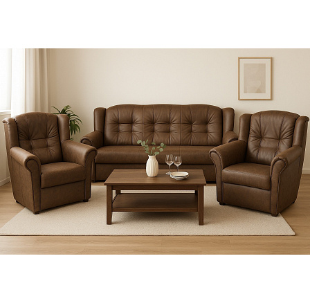 Sedací souprava Agata 3f+1+1 tmavě hnědá