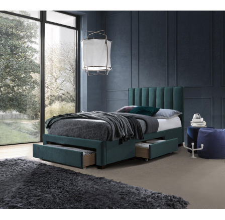 GRACE 120 postel se zásuvkami c. zelený samet (3ks=1ks)