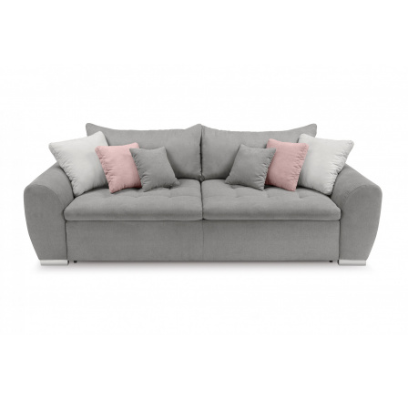 GASPAR III MEGA LUX 3DL - ozd.polštáře Soro 61 pink, Soro 90 grey, Soro 83 silver/Soro 90 grey-korpus (FL VIII-K1230) (BRW COMFORT)