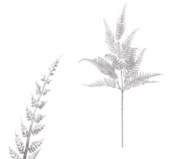 Kapradí - umělá větev, stříbrná matná