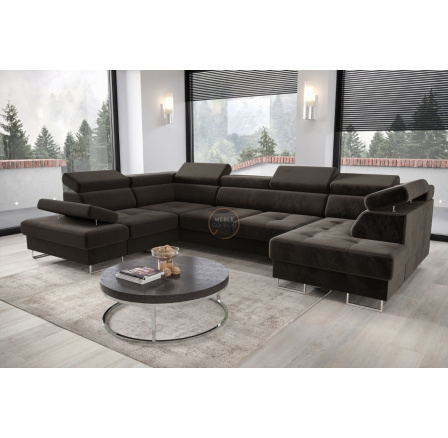 Rohová sedací souprava GALAXY MAX II s funkcí spaní 210x350x165 - šedá , levá Rohová sedací souprava GALAXY MAX II s funkcí spaní 210x350x165 - šedá , levá