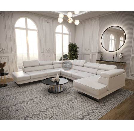 Rohová sedací souprava EMPORIO MAX II 300X350X180 - levá, Eko kůže bílá Rohová sedací souprava EMPORIO MAX II 300X350X180 - levá, Eko kůže bílá