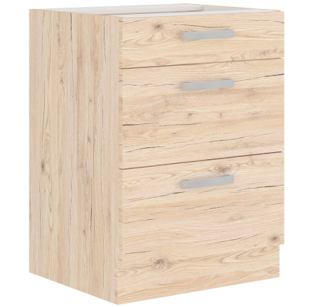 Dolní skřínka BORDIX - 60 D 3S BB, Dub / Dub