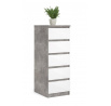 Komoda SIMPLICITY 233, Beton/Bílý lesk
