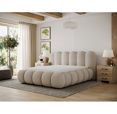 Oloroso bed 140x200 with metal frame and storage compartment, brown bouclé Royal 20 1 Oloroso bed 140x200 with metal frame and storage compartment, brown bouclé Royal 20 1