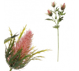 Eryngium - umělá větev, barva světle růžová