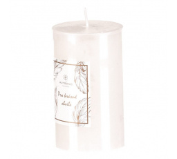 Svíčka metalická - 10 cm, bez vůně, parafín, bílá