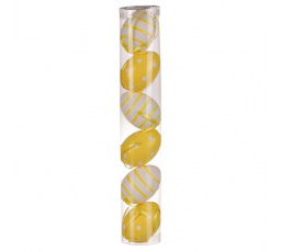 Vajíčka plastová - barva žluto-bílá, cena za balení (6 ks)