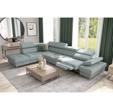 Rohová sedací souprava GALAXY , relax s funkcí spaní 225X350 cm - mátová, levá Rohová sedací souprava GALAXY , relax s funkcí spaní 225X350 cm - mátová, levá