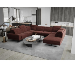 Rohová sedací souprava FIORE MAX I 220x350x265 cm - tmavě růžová, levá