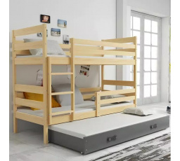 ERYK 3 OSOBOWE RAMA SOSNA SZUFLADA GRAFIT 80 X 190 KPL