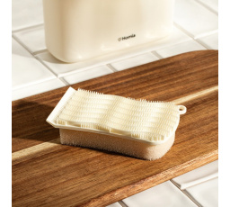 Houbička EASY CLEAN silikonová oboustranná smetanová 13x6,5 cm 723926