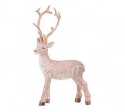 Jelen - polyresinová figurka, stojící, vel. S, béžovo-hnědý