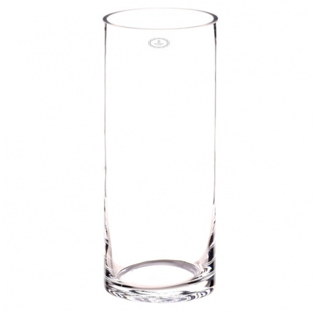 Váza skleněná - tvar válec, výška 40 cm, čirá
