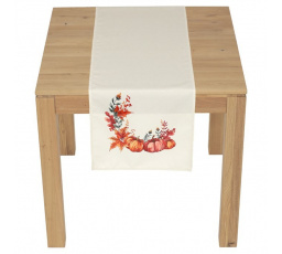 Běhoun - dýně a listí, 100 % polyester, 40 x 150 cm