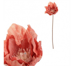 Čemeřice - umělý květ na stonku, cappuccino se třpytkami