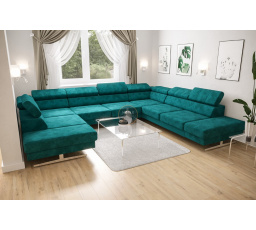 Rohová sedací souprava EMPORIO MAX I 300X350X220 - pravá, tyrkysová