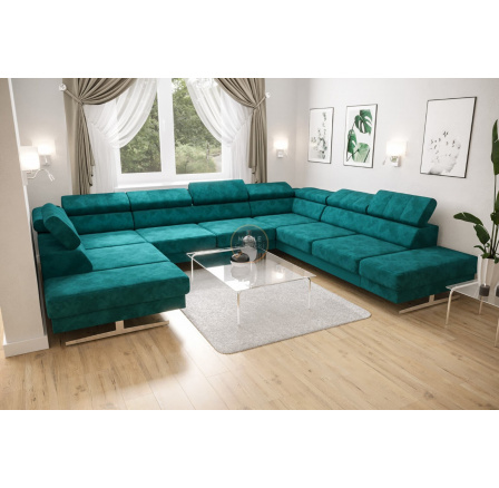 Rohová sedací souprava EMPORIO MAX I 300X350X220 - pravá, tyrkysová Rohová sedací souprava EMPORIO MAX I 300X350X220 - pravá, tyrkysová