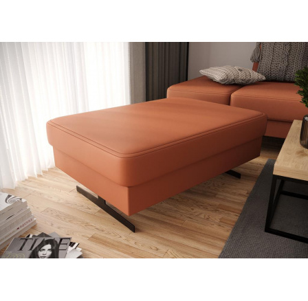 Taburet EMPORIO 100x70 cm přírodní kůže - Oranžová kůže Taburet EMPORIO 100x70 cm přírodní kůže - Oranžová kůže