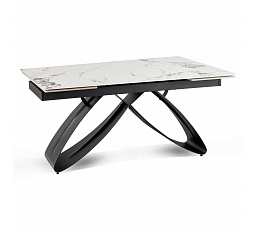 Stůl LUIGI Keramický Rozkládací 160-240 cm Bílý Mramor/Černý