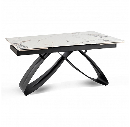 Stůl LUIGI Keramický Rozkládací 160-240 cm Bílý Mramor/Černý