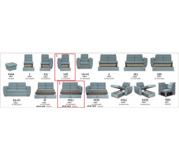 Pohovka MEDIOLAN 3 místa 1(P)- 2F(L)
