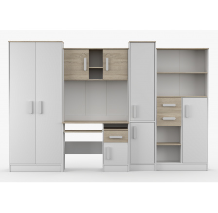 Dětský pokoj MACIUS, Bílá Mat/Dub Sonoma/Bílá