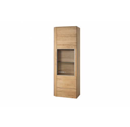 LANZAROTE 11 - VITRÍNA ÚZKÁ VYSOKÁ PRAVÁ 1dvířková - olejovaný zlatý dub -smontovaný nábytek (Locarno) (SZ) (K150-Z)