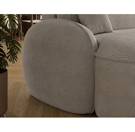 Tesalia corner sofa with sleeping function and storage compartment, light brown velvet, right-hand side Calmora 04 197x115 Right 1 Tesalia corner sofa with sleeping function and storage compartment, light brown velvet, right-hand side Calmora 04 197x115 Right 1