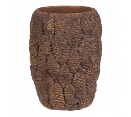 Váza betonová - vzor šišek, vel. M, hnědo-zlatá