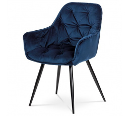 Jídelní židle, modrá, sametová látka, DCH-421 BLUE4