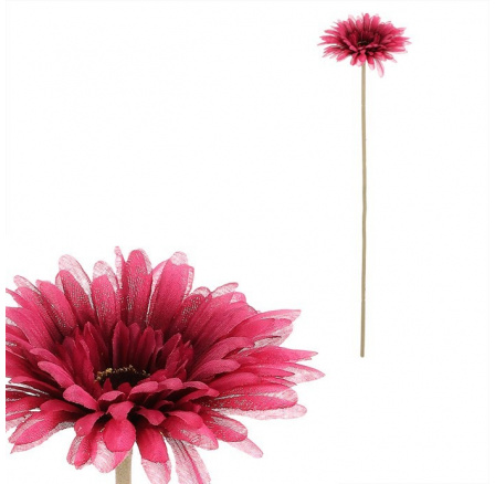 Gerbera - umělý květ na stonku, barva fialová