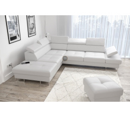 Rohová sedací souprava GALAXY s funkcí spaní 225x280 přírodní kůže - Levá strana, přírodní kůže - volitelná barva