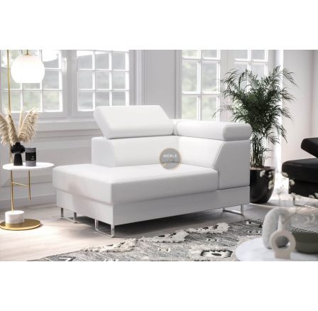 Křeslo lenoška GALAXY - Levá strana, Bílá eko kůže