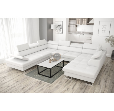 Rohová sedací souprava GALAXY MAX I s funkcí spaní 280x350x225 bílá ekokůže MT920 - Rychlé doručení Rohová sedací souprava GALAXY MAX I s funkcí spaní 280x350x225 bílá ekokůže MT920 - Rychlé doručení