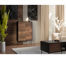 CORTINA komoda 100 (4D) černá/ořech (1 ks)=2 str. )