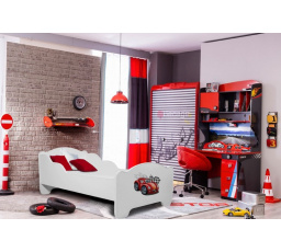 Postel s matrací AMADIS CAR ZIGZAG 160x80 Bílá