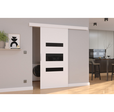 Posuvné dveře na stěnu DESIO 86 White+Black Lacobel
