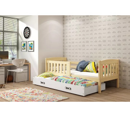Dětská postel KUBUS s přistýlkou 80x190 cm, bez matrací, Přírodní/Grafit